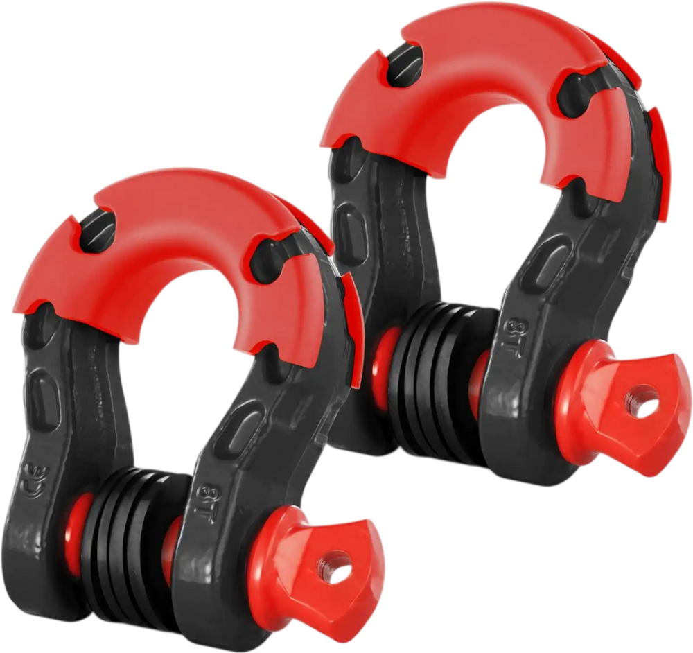 VEVOR 3/4" D-Ring Shackle, 2 Pack Alloy Steel Shackles 66139 lbs (30 Ton) Break Strength with 7/8" Screw Pin, Isolators & Washers, Heavy Duty Off Road Vehicle Recovery Shackle for Jeep Truck, Black