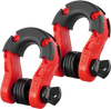 VEVOR 3/4" D-Ring Shackle, 2 Pack Alloy Steel Shackles 66139 lbs (30 Ton) Break Strength with 7/8" Screw Pin, Isolators & Washers, Heavy Duty Off Road Vehicle Recovery Shackle for Jeep Truck, Red