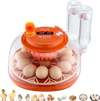 VEVOR 12 Egg Incubator, Automatic Egg Turner with LED Candler, Temperature & Humidity Control, 360° View Clear Window, Poultry Eggs Incubator for Home Farm, Hatching Chicks Ducks Goose Quail