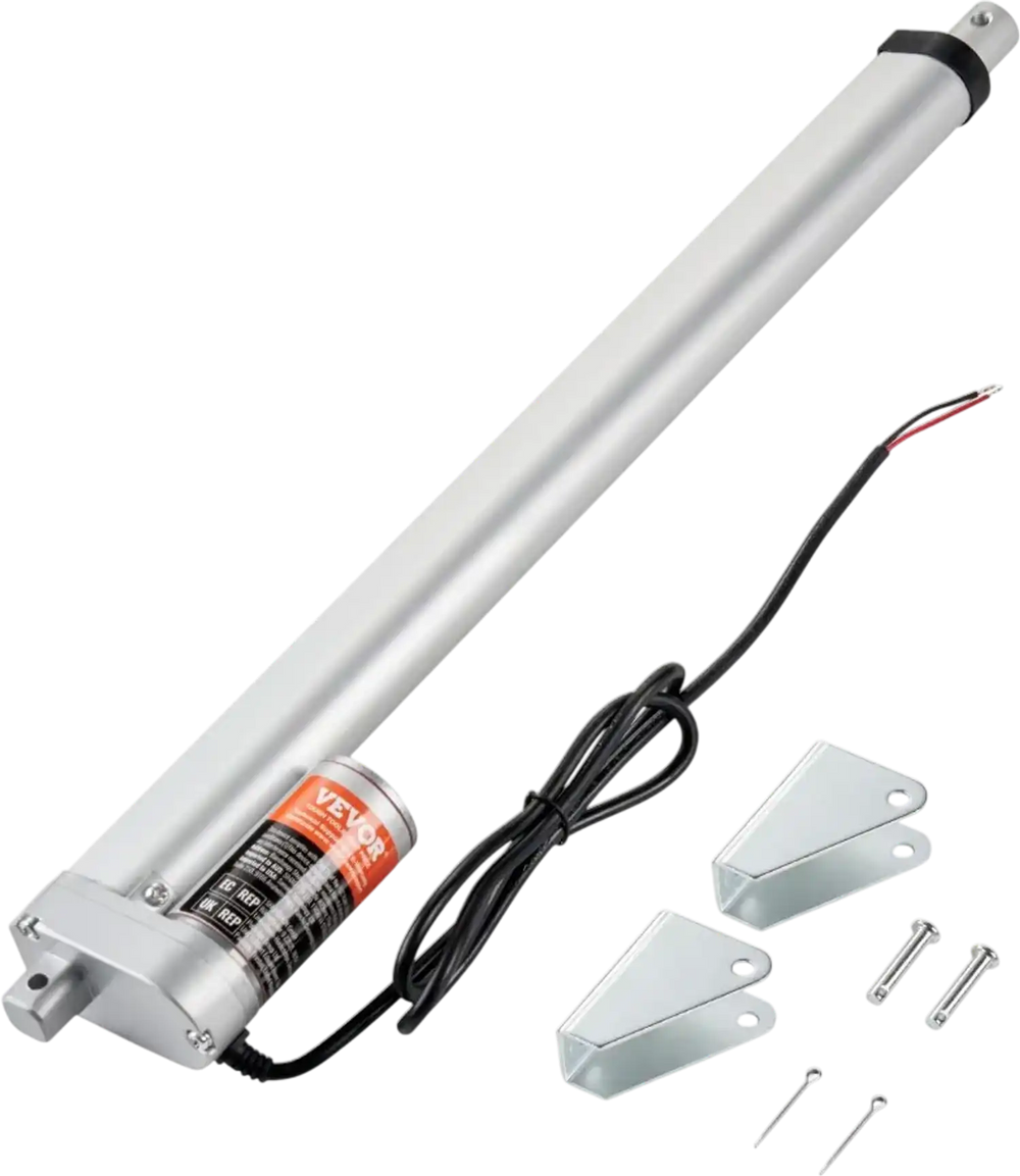 VEVOR Linear Actuator 12V, 16 Inch High Load 330lbs/1500N Linear Actuator, 0.19"/s Linear Motion Actuator with Mounting Bracket and IP54 Protection