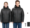 VEVOR Heated Jacket for Men with 7.4V Battery, Soft Shell Electric Heating Coat, Windproof Lightweight Outerwear with 6 Heating Zones & 3 Heat Settings for Hiking, Outdoor Work, Black, L Size