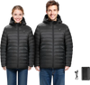 VEVOR Heated Jacket for Women with 7.4V Battery, Soft Shell Electric Heating Coat, Windproof Lightweight Outerwear with 4 Heating Zones & 3 Heat Settings, for Hiking, Outdoor Work, Black, L Size