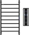 VEVOR 8 Bars Towel Warmer Rack, 120V Wall Mounted Heated Towel Rack for Bathroom, IPX5 Waterpoof Towel Heater Rack with Timer & LED Display Screen, 5 Levels Adjustable Temperature Towel Heater, Black
