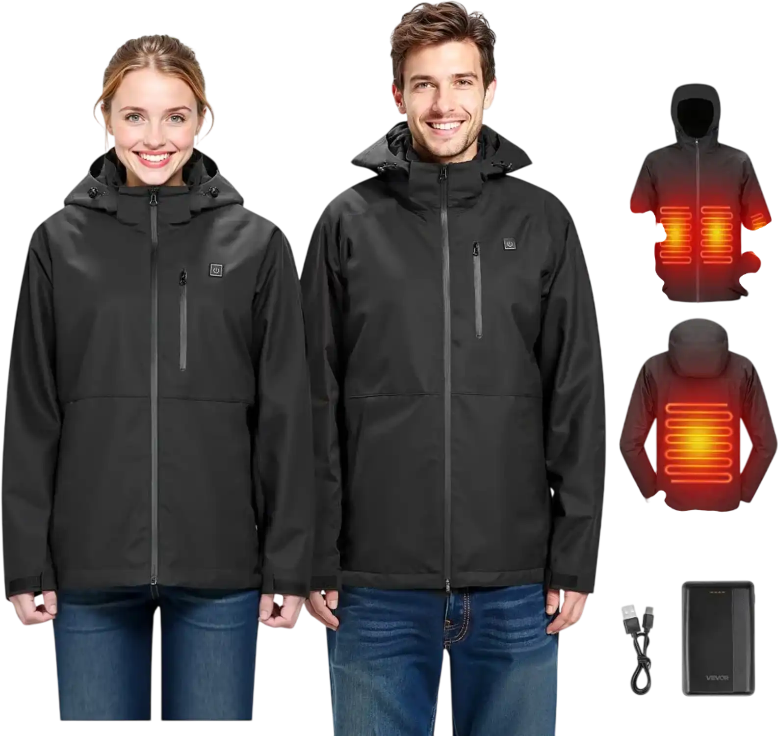 Vevor Heated Jacket Women's Soft Shell Electric Heating Coat L New