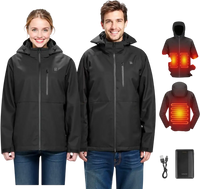 VEVOR Heated Jacket for Women with 7.4V Battery, Soft Shell Electric Heating Coat, Windproof Waterproof Lightweight Outerwear with 5 Heating Zones & 3 Heat Settings, Machine Washable, L Size