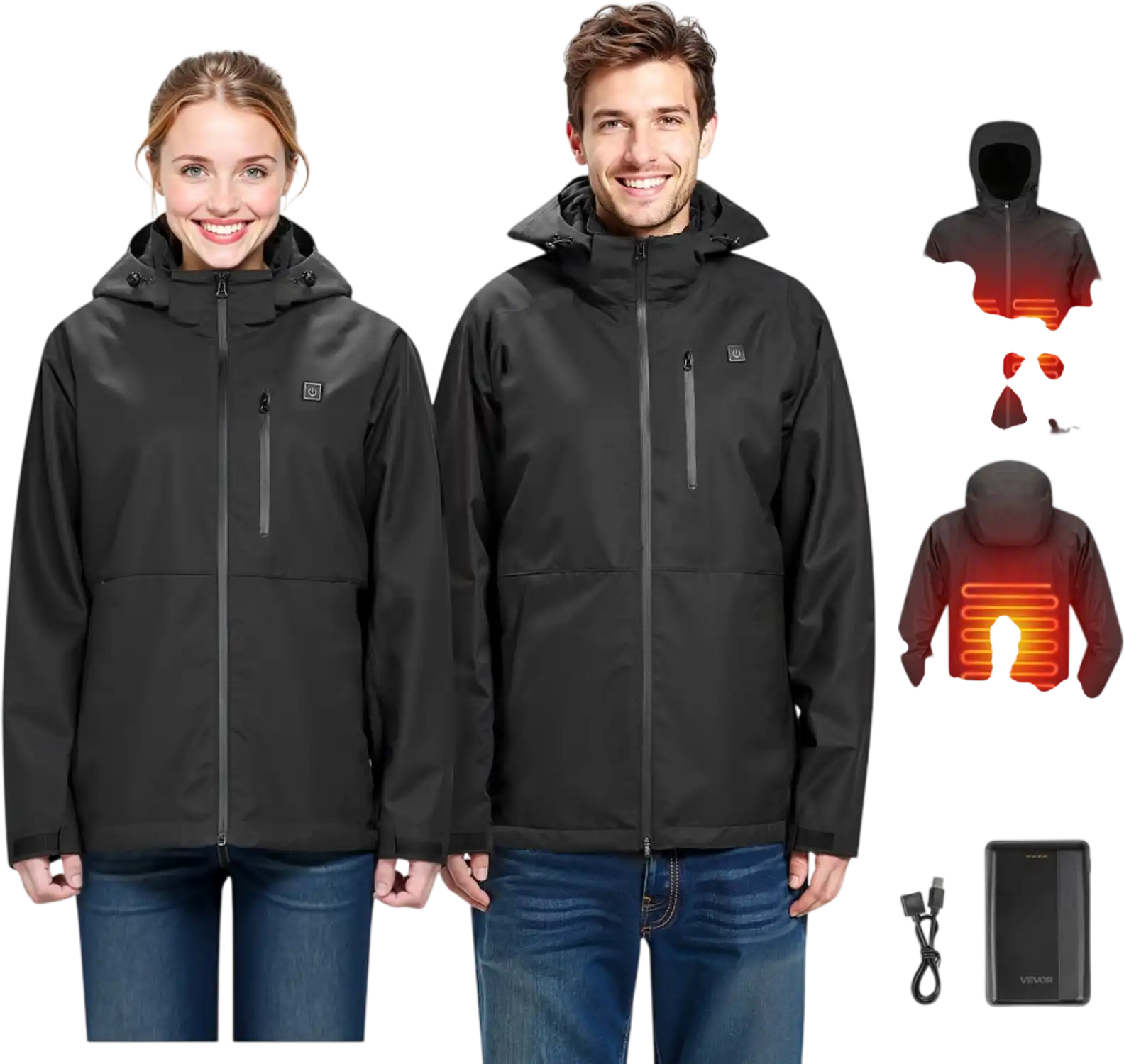 Vevor Heated Jacket Women's Soft Shell Electric Heating Coat M New