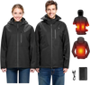 VEVOR Heated Jacket for Men with 7.4V Battery, Soft Shell Electric Heating Coat, Windproof Waterproof Lightweight Outerwear with 5 Heating Zones & 3 Heat Settings, Machine Washable, M Size
