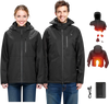 VEVOR Heated Jacket for Men with 7.4V Battery, Soft Shell Electric Heating Coat, Windproof Waterproof Lightweight Outerwear with 5 Heating Zones & 3 Heat Settings, Machine Washable, S Size