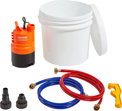 VEVOR Tankless Water Heater Flushing Kit, Includes Efficient Pump & 3.7 Gallon Pail & 2 Hoses, Wrench and Adapter for Quick Install,  Easy to Start Water Heater Flush Descale Kit Anti-corrosion