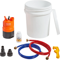 VEVOR Tankless Water Heater Flushing Kit, Includes Efficient Pump & 5 Gallon Pail & 2 Hoses & Descaling Powder, Wrench and Adapter for Quick Install Easy to Start, Water Heater Flush Kit