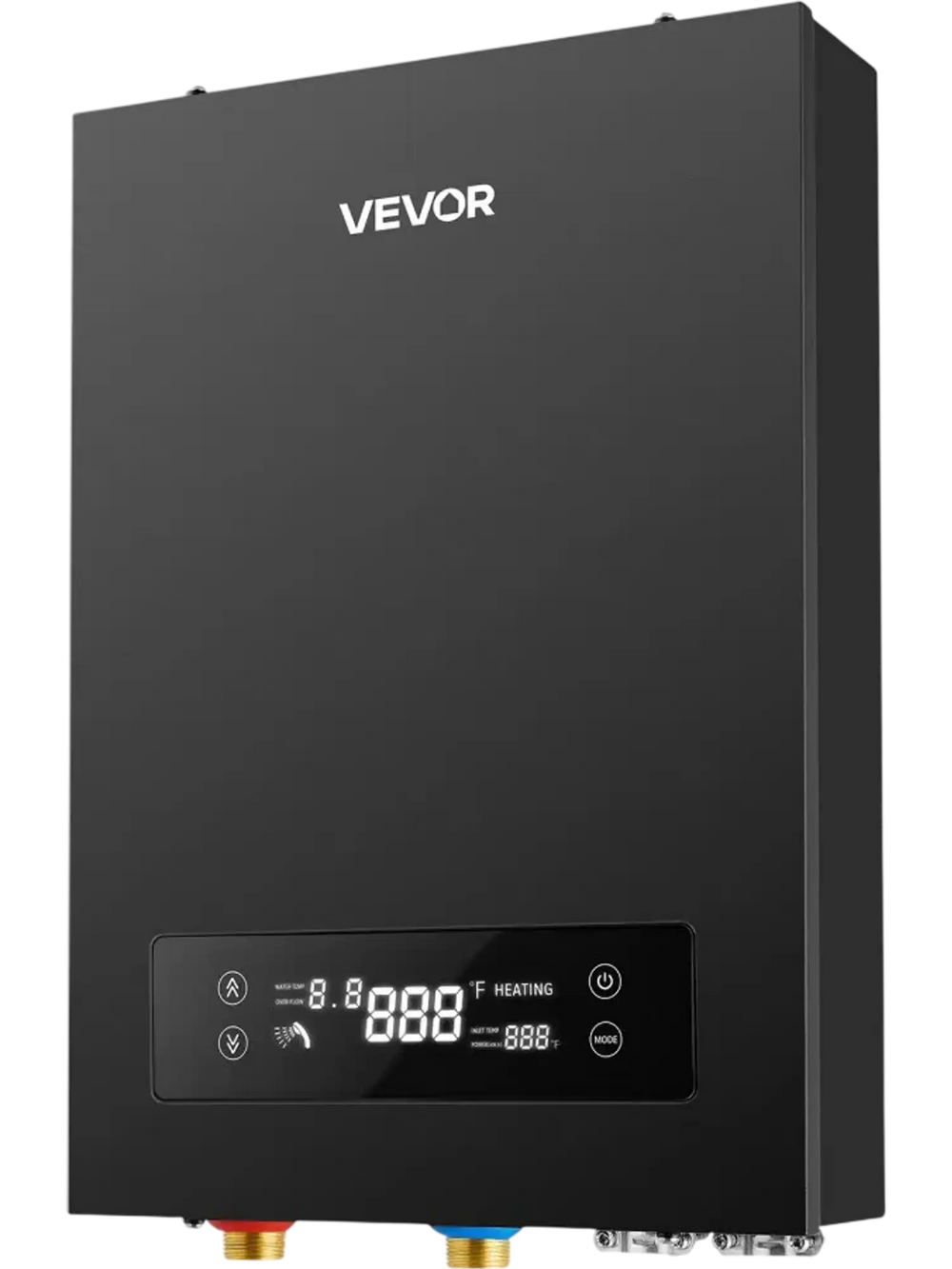 VEVOR Tankless Electric Water Heater, 18 kW 240 V Instant Hot Water Heater, for Household Washing, Bathing, Kitchen, LED Touch Control, Cast Aluminum Heating Element, 86-131°F Adjustable Temperature