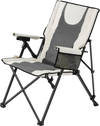 VEVOR Heated Camping Chair, 3 Heat Settings, High Back Folding Camping Chair, Supports 260lbs, Full Padded Beach Chairs with Armrest & Cupholder, Portable Lawn Chairs for Outdoor Sports Travel