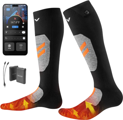Vevor Heated Socks XL Rechargeable 5000mAh App-Controlled Foot Warmer New