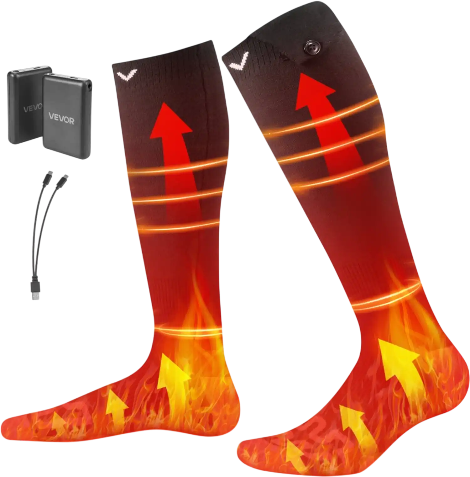 Vevor Heated Socks Rechargeable Battery Powered Foot Warmer New