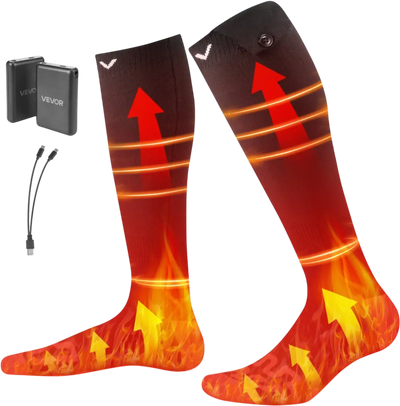 Vevor Heated Socks Rechargeable Battery Powered Foot Warmer New