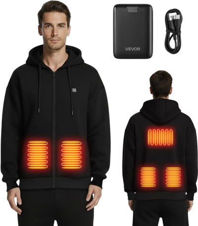Vevor Heated Hoodie Full-Zip Unisex Black S New