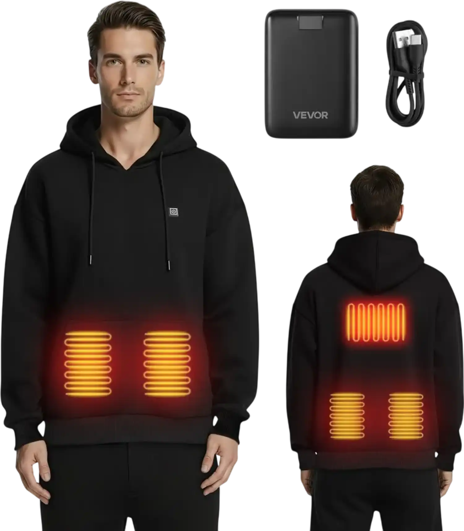 Vevor Heated Sweatshirt Hoodie Unisex Black M New