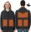 VEVOR Heated Hoodie, Unisex Heated Sweatshirt with Battery Pack 7.4V, Electric Jacket with 5 Heating Zones for Men & Women, Lightweight Warm Heated Outdoor Pullover for Fishing Camping, S Size Black