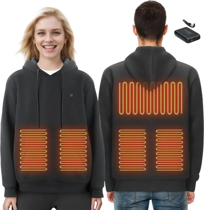 Vevor Heated Hoodie Unisex Battery-Powered Black Size S New
