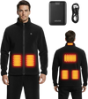VEVOR Heated Fleece Jacket for Men, Heated Sweatshirt with 7.4V 16000mAh Rechargeable Power Bank Pack, 6 Heating Zones, 3 Temp Levels, 3h/6h/10h Warmth, for Winter Outdoor Camping, Black, S Size