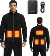VEVOR Heated Fleece Jacket for Men, Heated Sweatshirt with 7.4V 16000mAh Rechargeable Power Bank Pack, 6 Heating Zones, 3 Temp Levels, 3h/6h/10h Warmth, for Winter Outdoor Camping, Black, XXL Size