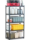 VEVOR Storage Shelves, 2000 lbs, 5 Tier Garage Storage Shelving, 16" D x 32" W x 63" H Adjustable Metal Shelves for Garage Shelves Utility Rack Shelf, Ideal for Kitchen, Warehouse, Basement, Black