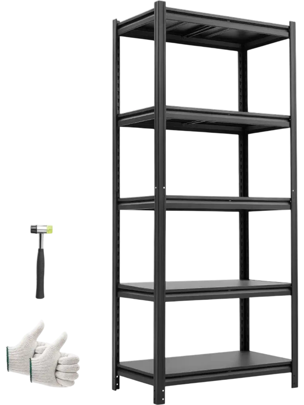 VEVOR Storage Shelves 5-Tier Adjustable Garage Shelving 2000 lbs Capacity, for Kitchen Pantry Basement Bathroom, 35.83" W x 17.99" D x 71.97" H, Heavy Duty Metal Utility Rack Shelf, Carbon Steel Frame