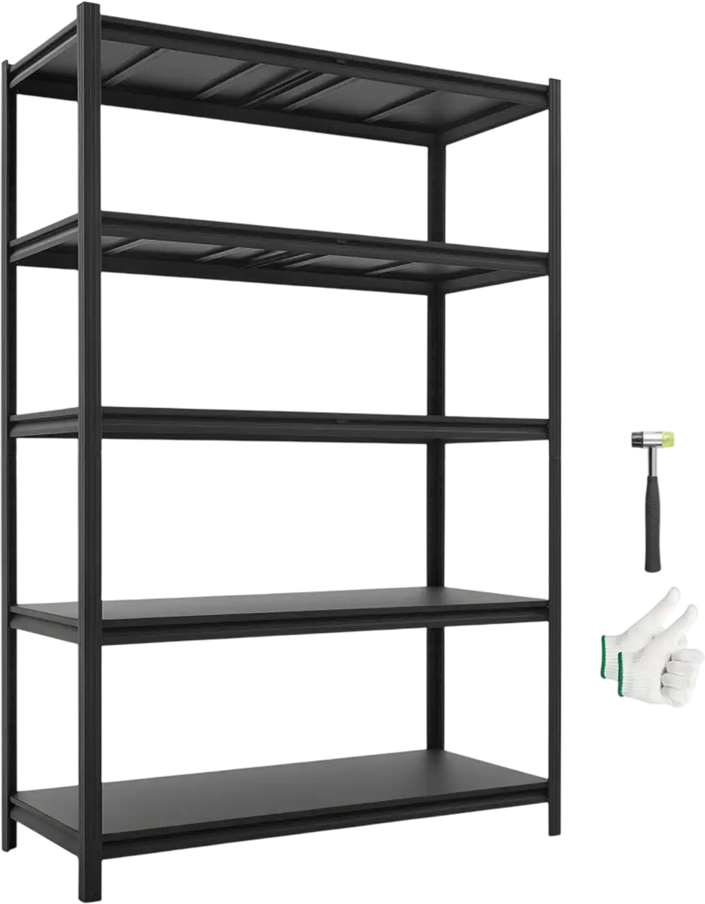 VEVOR Storage Shelves, 5-Tier Adjustable, 3000 lbs Capacity, Heavy Duty Garage Storage Shelving Unit, Metal Utility Rack Shelf, for Garage Workshop Warehouse Basement, 48.43" W x 20.55" D x 71.38" H