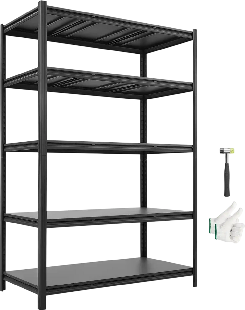 VEVOR Storage Shelves, 5-Tier Adjustable, 3000 lbs Capacity, Heavy Duty Garage Storage Shelving Unit, Metal Utility Rack Shelf, for Garage Workshop Warehouse Basement, 48.43" W x 24.53" D x 71.38" H