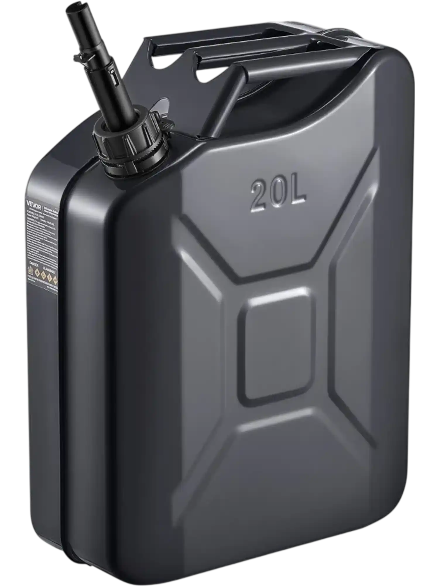 Vevor Fuel Jerry Can 5.3 Gallon Metal Gas Tank with Spout Black New