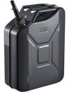Newly Upgraded Oil-Tight！VEVOR Metal Fuel Container, 5.3 Gallon, Fuel Jerry Can with Spout and Comfort Handle, 6 L/min Max Flow Rate, Leakproof & Corrosion-resistant Metal Gas Tank Most Cars Motorcycle ATV UTV, Black