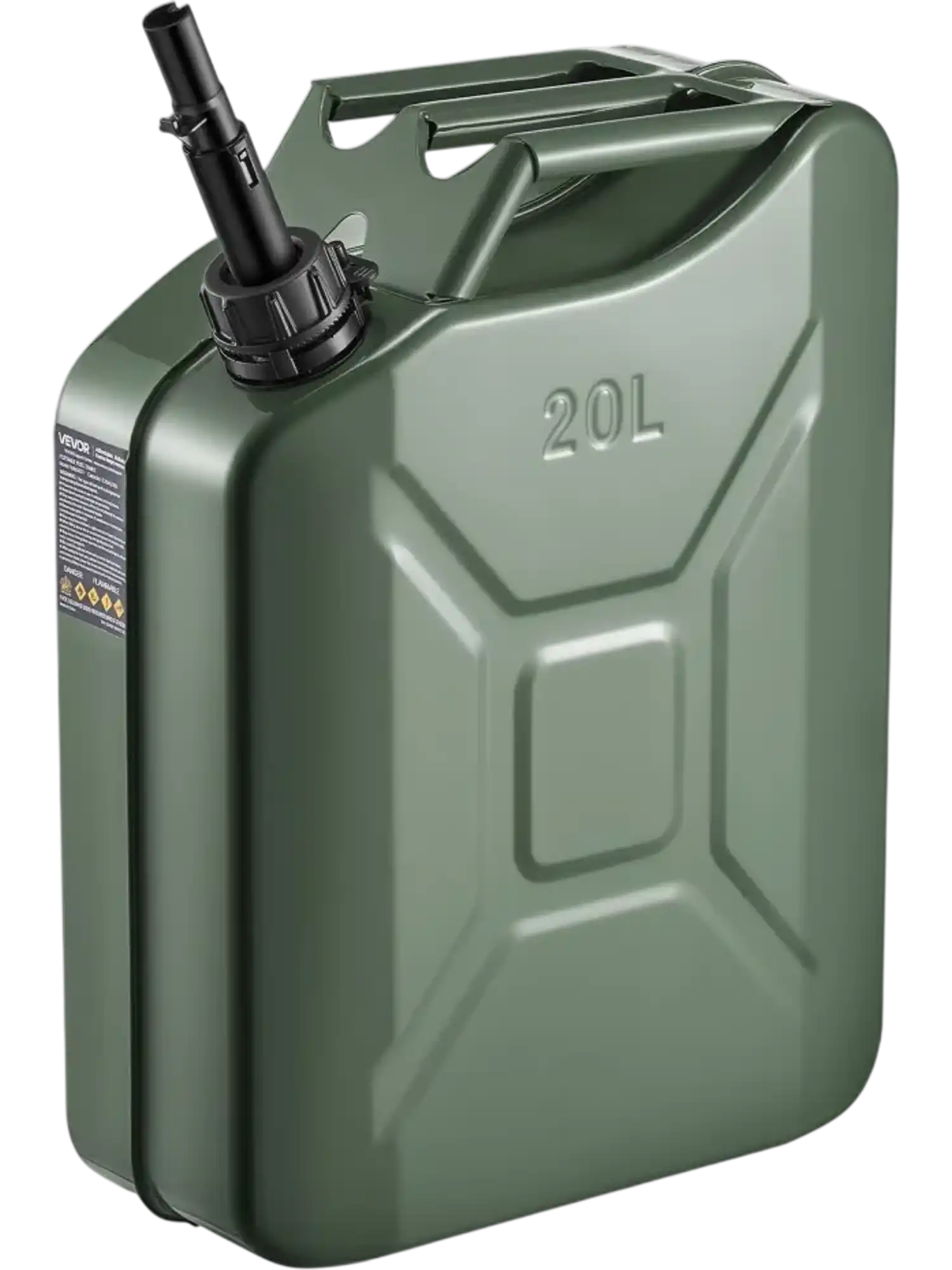 Vevor Fuel Jerry Can 5.3 Gal Metal Leakproof Gas Container with Spout Green New