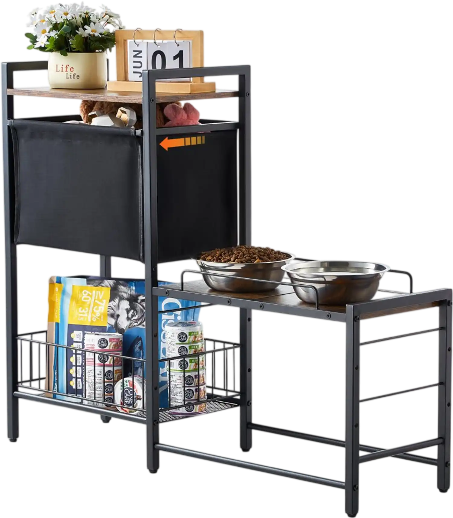 Vevor Pet Feeding Station with Storage Raised Dog Bowl Stand New