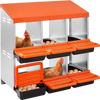 VEVOR 2 Tiers Chicken Nesting Boxes, 6 Compartments, Metal Egg Laying Boxes with Protective Collection Lids, Roll Out Nesting Box, Easy to Assemble, Ideal for Hens, Ducks, Chickens, and Other Poultry