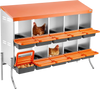 VEVOR Chicken Nesting Boxes, 10 Compartments, with Support Legs, Easy Egg Collection, Galvanized Steel and High-Strength Plastic, Roll Away Nesting Boxes for Chickens and Hens Laying Eggs, Orange