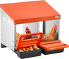 VEVOR Chicken Nesting Boxes, 2 Compartments, Easy Egg Collection, Wall Mount, Easy to Assemble, Galvanized Steel and High-Strength Plastic, Roll Away Nesting Boxes for Chickens Laying Eggs, Orange
