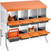VEVOR Chicken Nesting Boxes, 8 Compartments, with Support Legs, Easy Egg Collection, Galvanized Steel and High-Strength Plastic, Roll Away Nesting Boxes for Chickens and Hens Laying Eggs, Orange