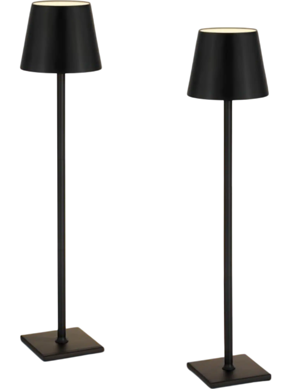 VEVOR Cordless Table Lamp, 2-Pack, 5200mAh Built-in Rechargeable Battery Desk Lamp, Stepless Dimming Up, 3 Adjustable Heights, Detachable Lampshade for Bottle, Restaurant, Bedroom, Outdoor, Black