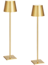 VEVOR Cordless Table Lamp, 2-Pack, 5200mAh Built-in Rechargeable Battery Desk Lamp, Stepless Dimming Up, 3 Adjustable Heights, Detachable Lampshade for Bottle, Restaurant, Bedroom, Outdoor, Gold