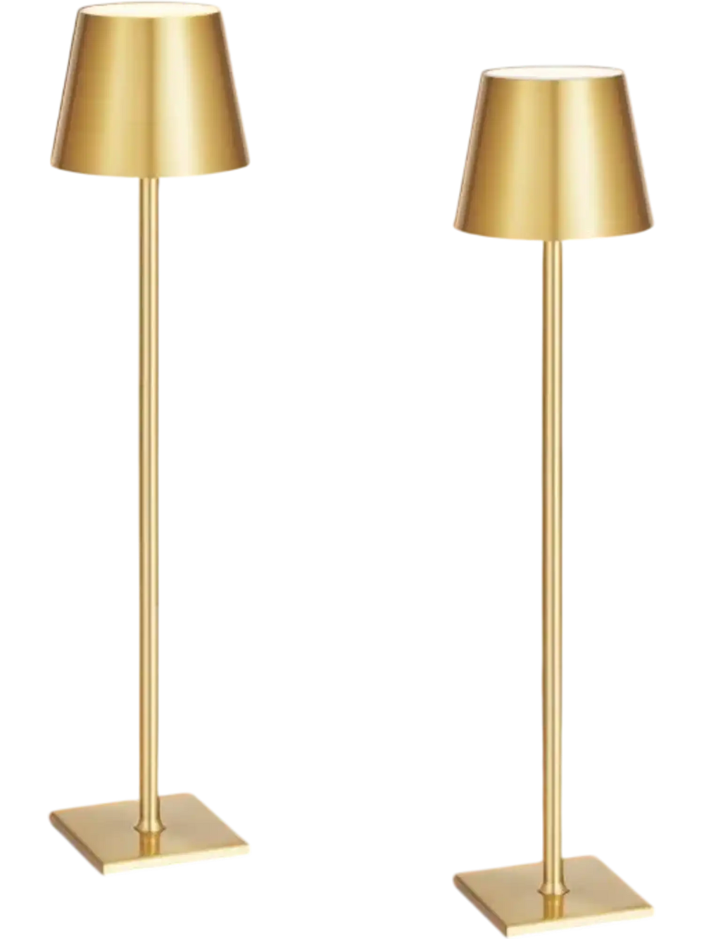 VEVOR Cordless Table Lamp, 2-Pack, 5200mAh Built-in Rechargeable Battery Desk Lamp, Stepless Dimming Up, 3 Adjustable Heights, Detachable Lampshade for Bottle, Restaurant, Bedroom, Outdoor, Gold