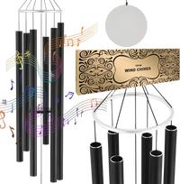 VEVOR Wind Chimes for Outside, 66 in, Deep Tone Wind Chimes with 6 Tubes, Unique Large Memorial Wind Chimes for Anniversary, Amazing Outdoor Decor for Your Patio, Porch, Garden and Backyard, Black