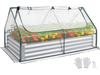 VEVOR Raised Garden Bed with Cover, 6 x 3 x 1 ft, Rectangular Galvanized Metal Planter Box Kit Outdoor, with PE Greenhouse Cover & Gloves, Rustproof Alu-Zinc, for Growing Flowers Vegetables, Silver