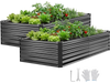 VEVOR 2 Pack Galvanized Raised Garden Beds, 6.67 x 3.35 x 1.51 ft, Rectangular Metal Planter Boxes Kit Outdoor, Elevated Planting Box with Gloves, Alu-Zinc, for Growing Flowers Vegetables, Dark Gray