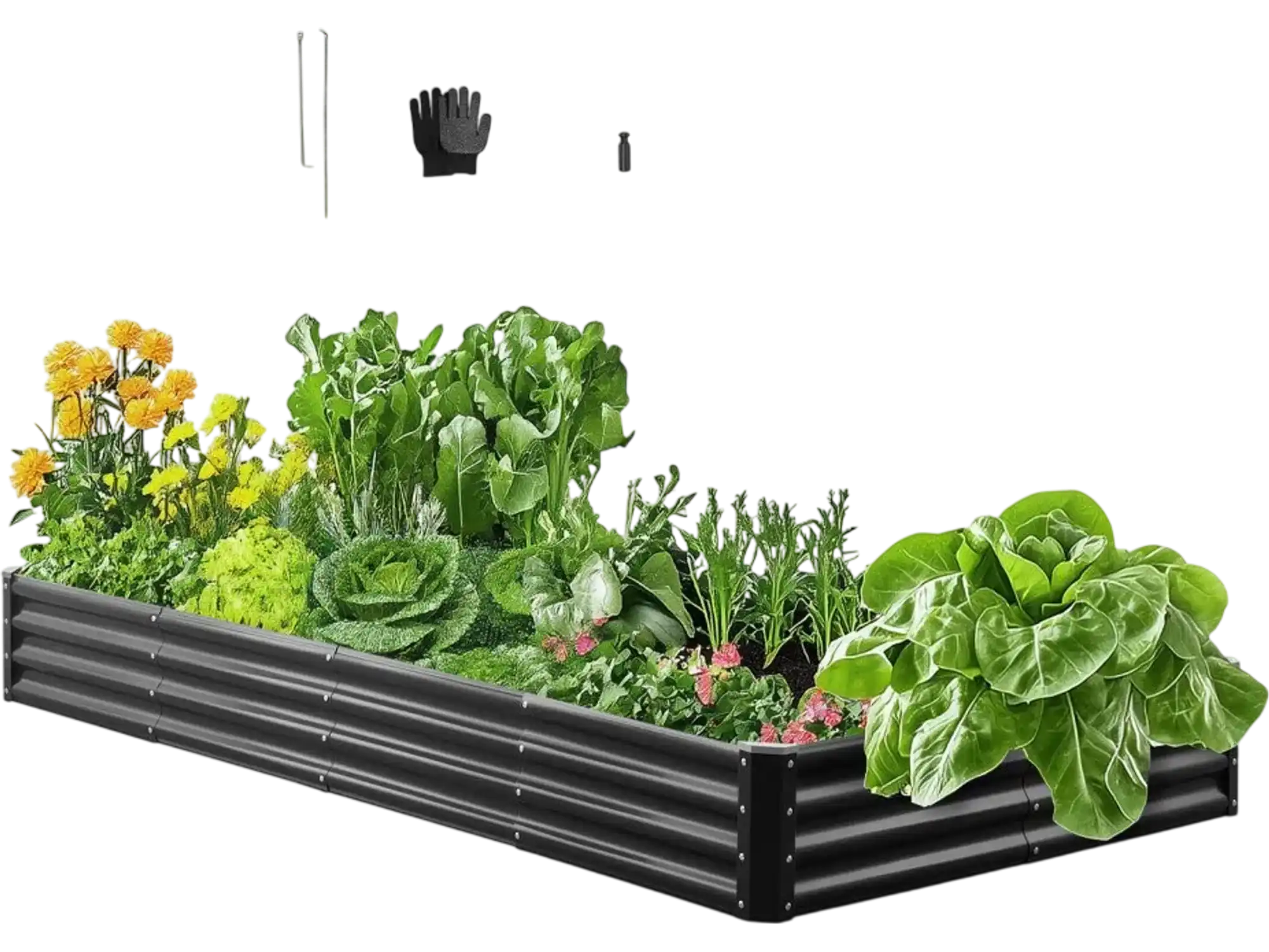 Vevor Raised Garden Bed 8 x 4 x 1' Outdoor Galvalume Planter Box Dark Gray New