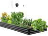 VEVOR Metal Raised Garden Bed, 8 x 4 x 1 ft Outdoor Galvalume Planter Garden Box, Open Bottom Design, Large Planter Raised Bed for Growing Vegetables, Flowers, Herbs, and Succulents, Dark Gray