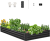 VEVOR Metal Raised Garden Bed, 8 x 4 x 1 ft Outdoor Galvanized Planter Box, with Open Bottom, Large Planter Raised Bed for Gardening Vegetables, Flowers, Herbs, and Succulent Plants, Dark Gray
