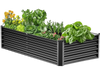 VEVOR Metal Raised Garden Bed, 6 x 3 x 1.5 ft Outdoor Galvanized Planter Box, with Open Bottom, Large Planter Raised Bed for Gardening Vegetables, Flowers, Herbs, and Succulent Plants, Dark Gray