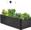 VEVOR Metal Raised Garden Bed, 6 x 3 x 2 ft Outdoor Galvanized Planter Garden Box, Open Bottom Design, Large Planter Raised Bed for Growing Vegetables, Flowers, Herbs, and Succulents, Dark Gray