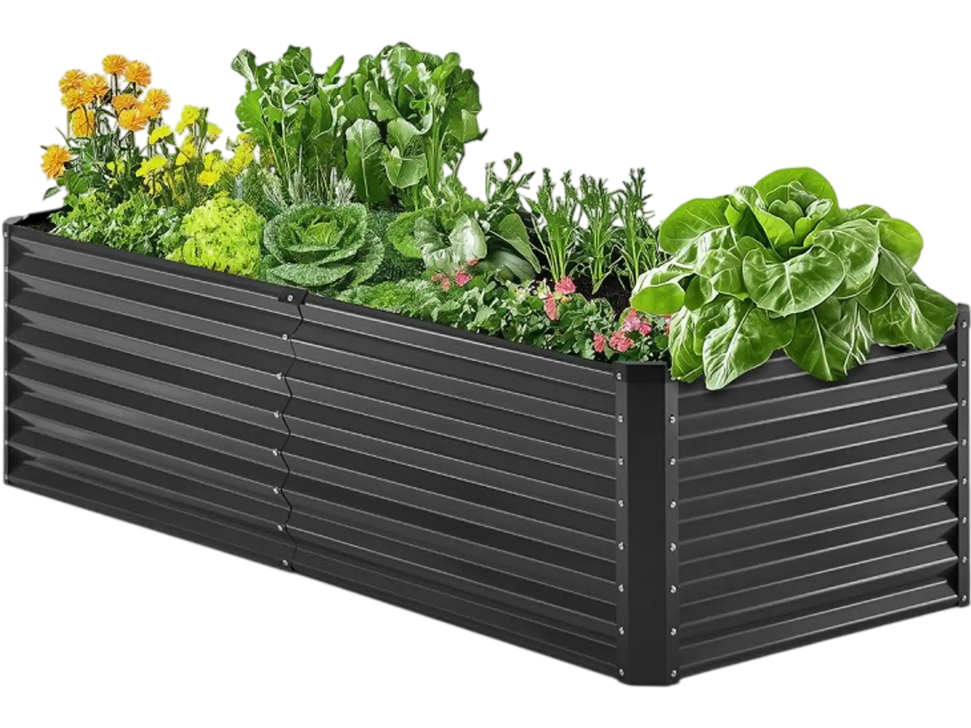 Vevor Raised Garden Bed 6' x 3' x 2' Outdoor Galvanized Planter Box Dark Gray New