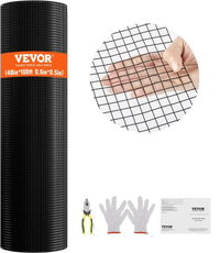 VEVOR Hardware Cloth, 48'' x 100' Galvanized Wire Mesh Roll, 19 Gauge Chicken Wire Fence Roll, Vinyl Coating Metal Wire Mesh for Chicken Coop Barrier, Rabbit Snake Fences, Poultry Enclosures